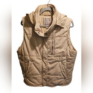 Ralph Lauren Polo Jeans Cream Quilted Puffer Vest, XL